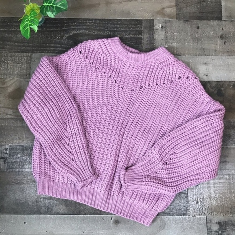 Elodie Ballon Sleeves knit Sweater Size Small